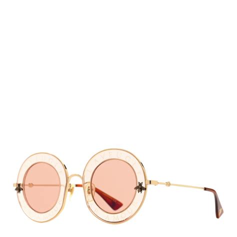 GUCCI Metal L'Aveugle Par Amour Round Frame Sunglasses 